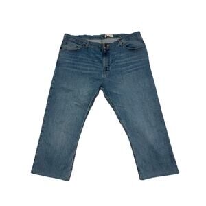 Wrangler Men's Slim Straight - Blue Denim - Size 42x30 - Baggy Jeans